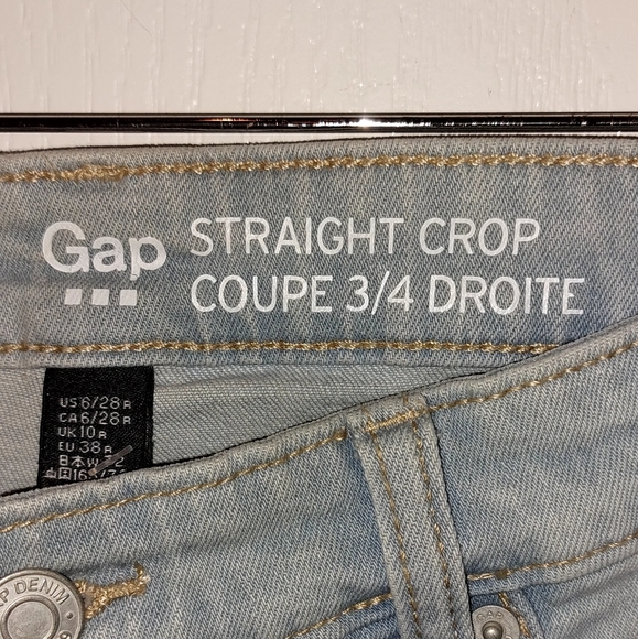 Gap Straight Crop Raw Hem Jeans,6/28r - Picture 3 of 8